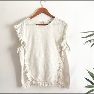 Ivy Jane Cream Fringe Top size Medium